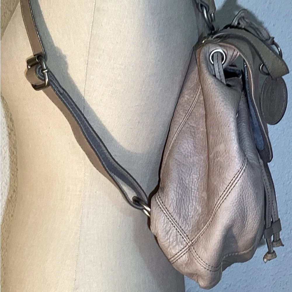 Grey leather Fossil Back Pack